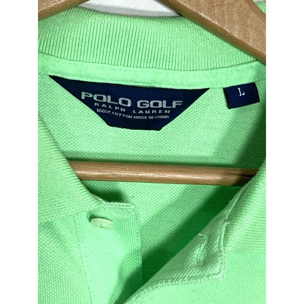 Polo Golf Ralph Lauren Shirt Mens Large Green Black Enterprise Pepsi 100% Cotton